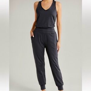 Sweaty Betty Gaia Black Tank Yoga Jumpsuit